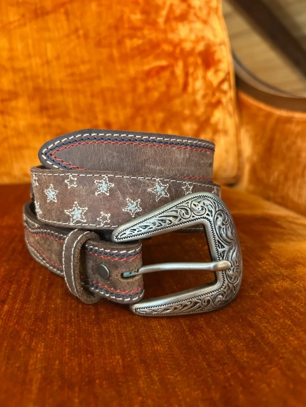 SHYANNE Girls Star Struck Made in India Brown Western Genuine Leather Belt 26”